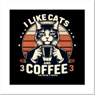 I like cats and coffee Posters and Art